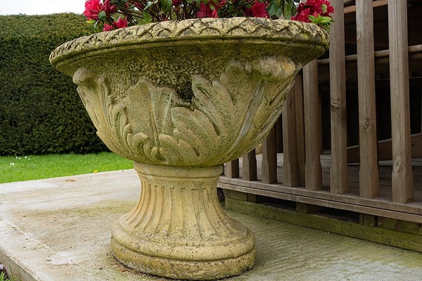 oval large antique garden planter