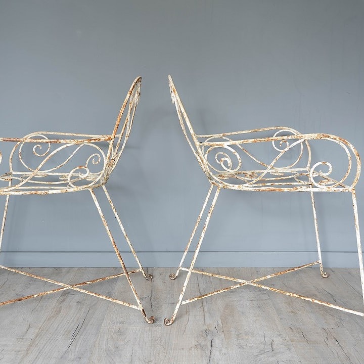 two vintage garden French chairs for sale