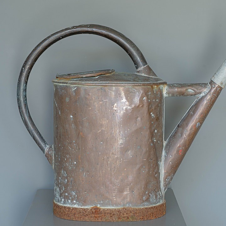 a garden antique watering can