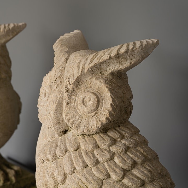 garden statues ornaments of stone owls for sale