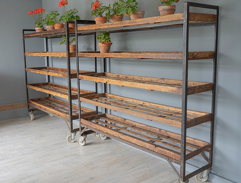 Retro Rack Furniture Pair of Vintage Racks on wheels - DGA by Tina Bird