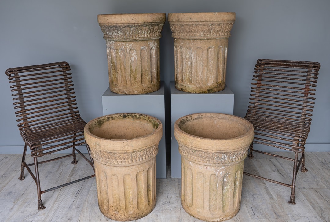 antique set of 4 garden planters