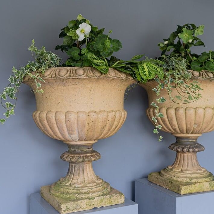Buff Terracotta Antique Garden Urns