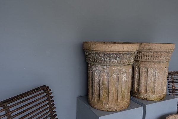 buff terracotta set of four antique garden planters