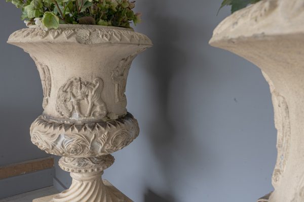 a pair of Scottish garden urns