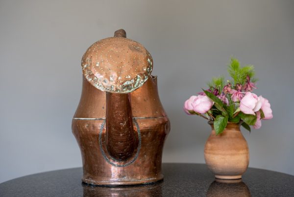 antique French copper watering can