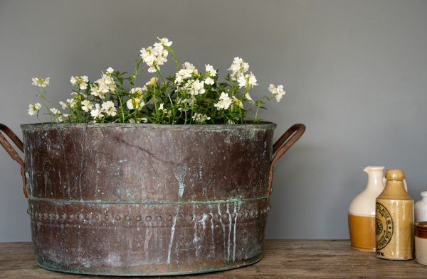 antique copper cauldon
