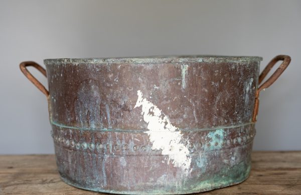 antique garden copper cauldron