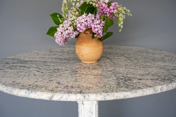 new marble top to this restored antique cast iron interior table
