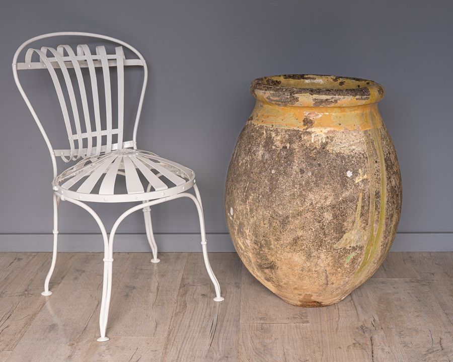 yellow antique French Biot Jar