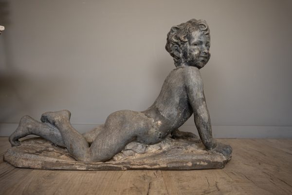a garden antique lead statue