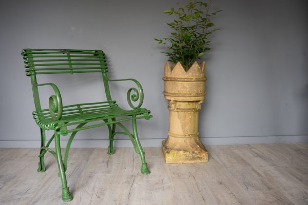a single Arras antique garden dining chair with armrests