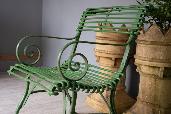 a single antique Arras garden dining chair with armrests