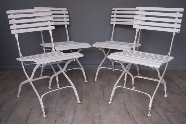 Set of Four vintage garden folding chairs - Image 4
