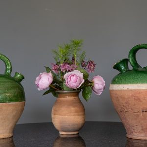 antique green glazed French pottery