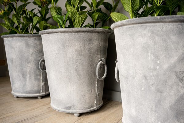 decorative antique effect galvanised planters
