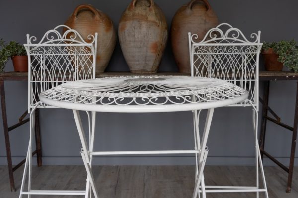 folding garden table and two chairs
