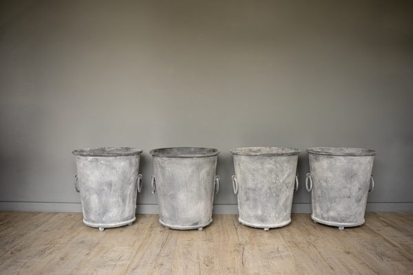 galvanised garden planters