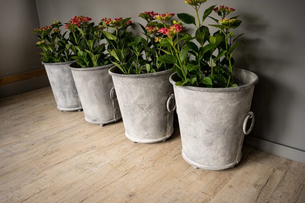 garden antique effect galvanised planters