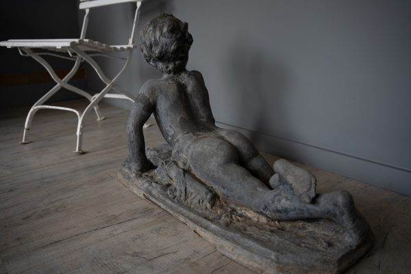 rare antique garden lead statue or ornament
