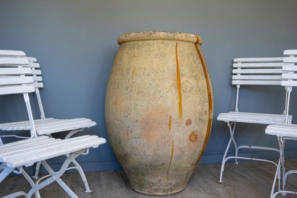 yellow glazed antique French vase for sale