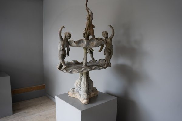 a decorative garden antique lead fountain or bird bath