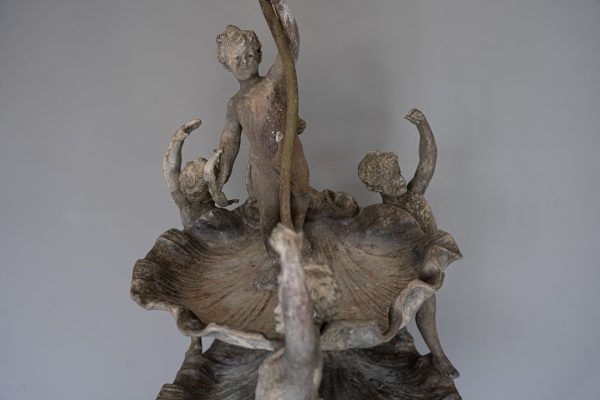 a garden antique lead fountain or bird bath