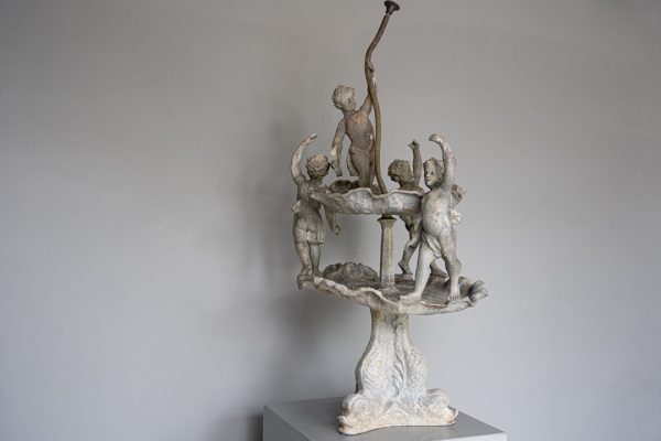 a two tier garden antique lead fountain or bird bath