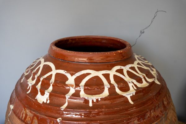 antique Turkish terracotta large vase or pot