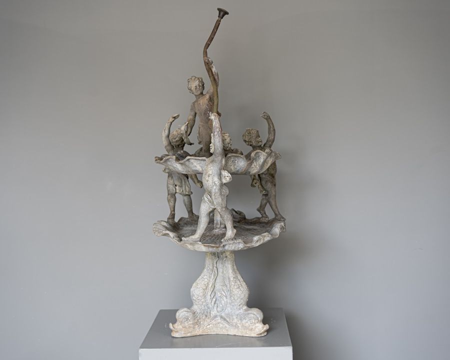 antique lead garden fountain statue