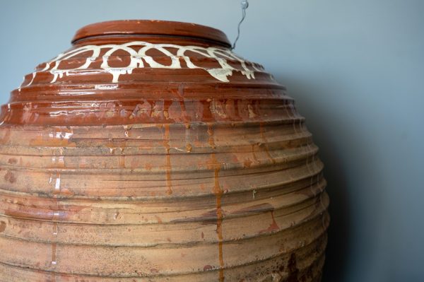 brown antique terracotta Turkish pot
