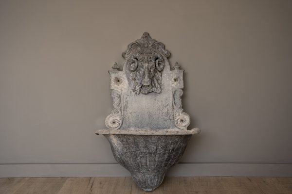 garden lead lavabo rams head wall fountain