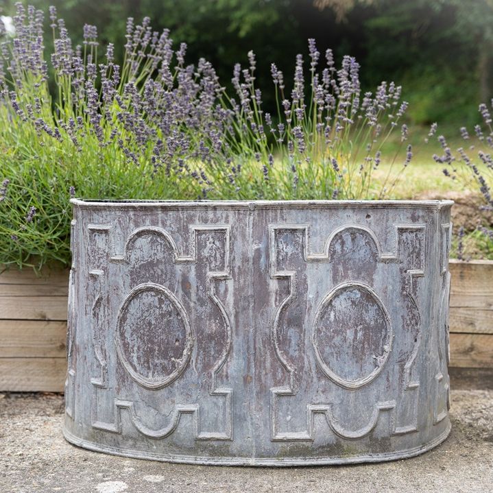 garden wall semi circular antique lead cistern