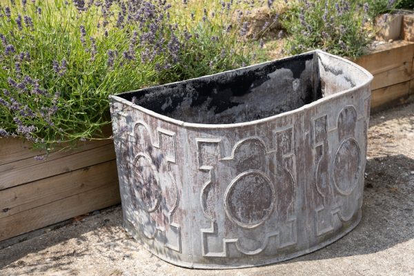large garden antique lead cistern semi circular sized