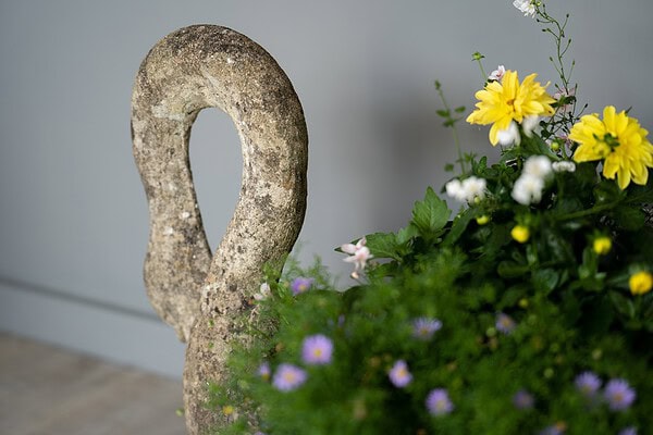 French garden swan jardiniere planter
