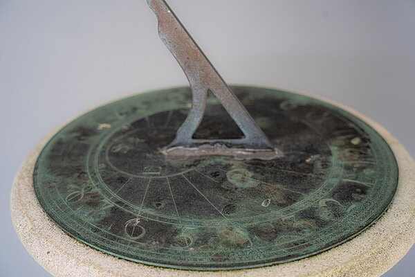 antique bronze sundial by F W Barker