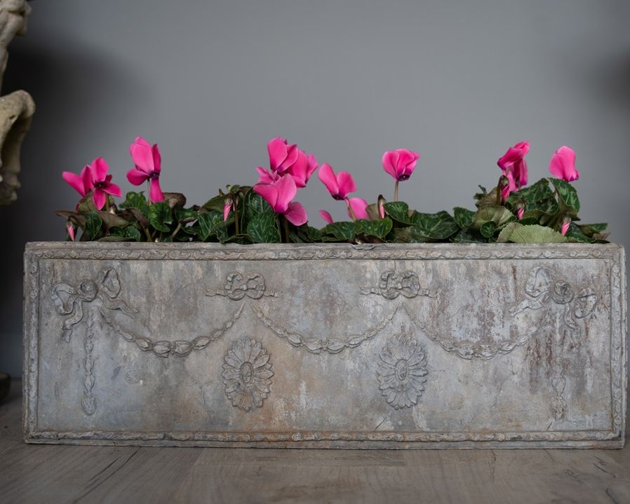 antique lead garden planter