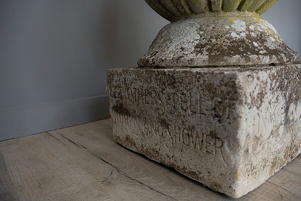 detailed antique Portland Stone garden sundial by John White