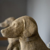 fine pair of cast stone vintage garden dog statues