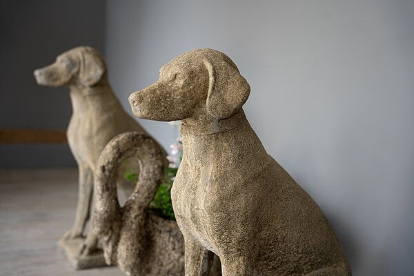 garden antique dog statues