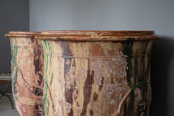 glazed decorative antique pottery from France