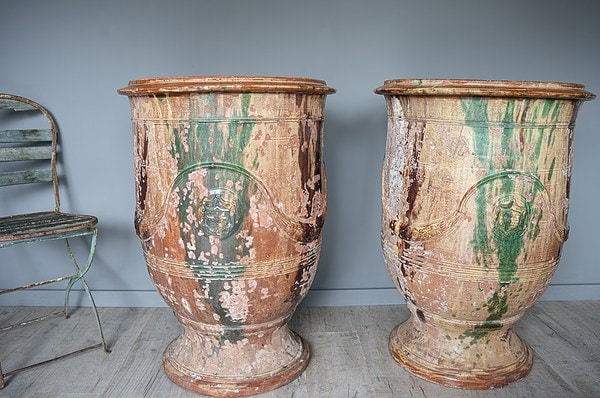 large antique French terracotta pottery from Anduze