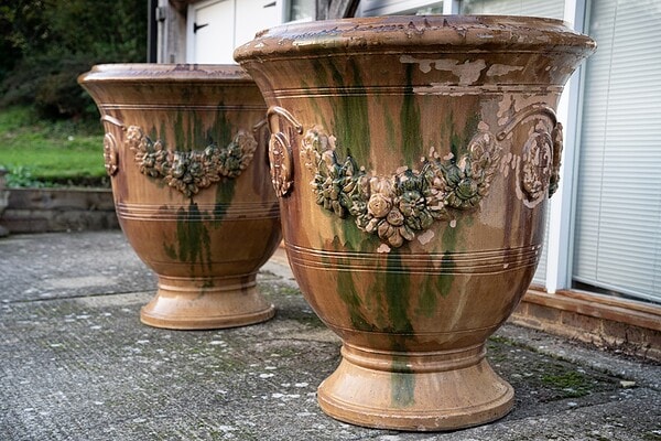 a pair of extra large garden planters