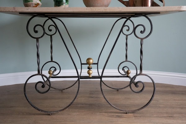 an antique garden patisserie table