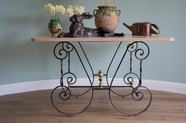 an antique patisserie table