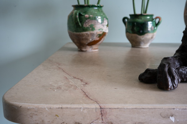antique marble topped patisserie table