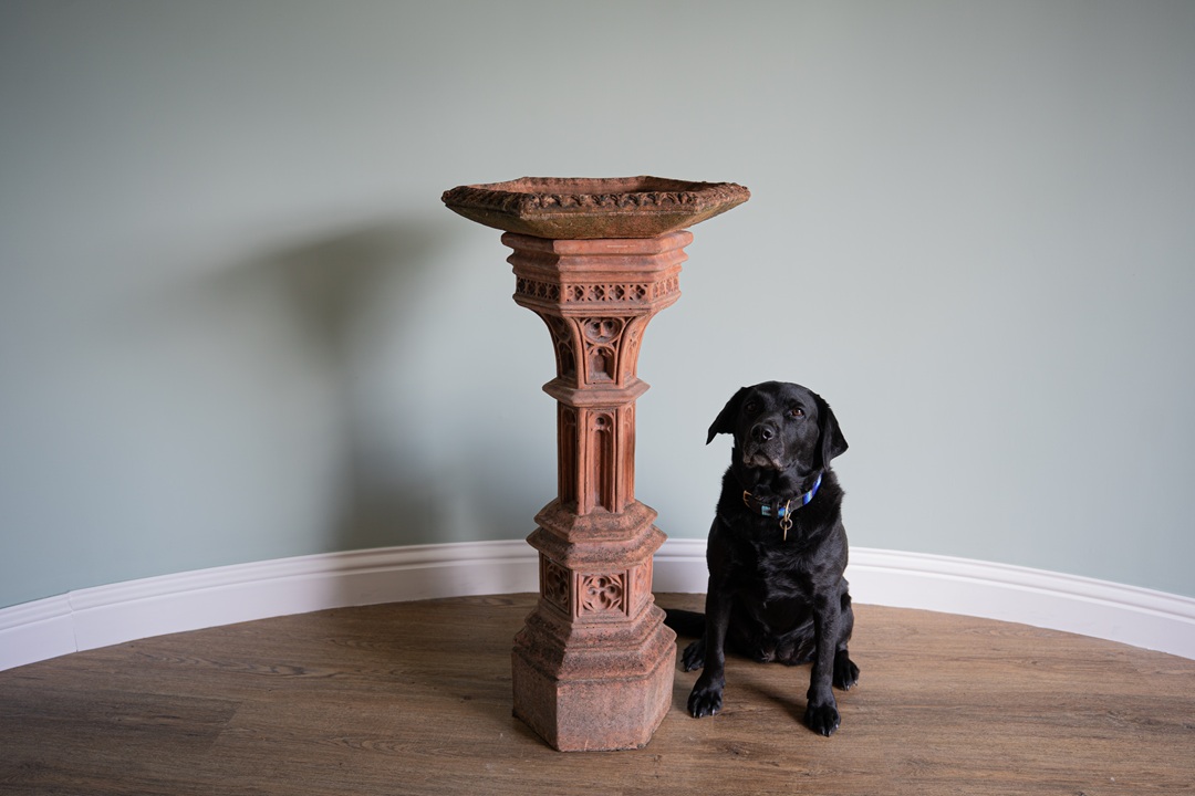a birdbath for the garden