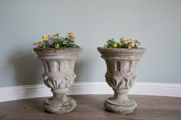 a pair of vintage garden planters for sale