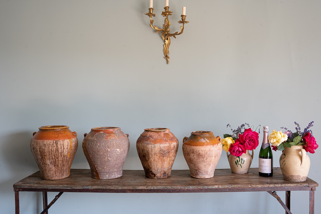 brown coloured Italian antique pottery