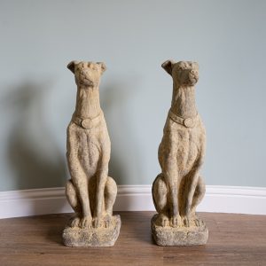 pair of garden dog statues
